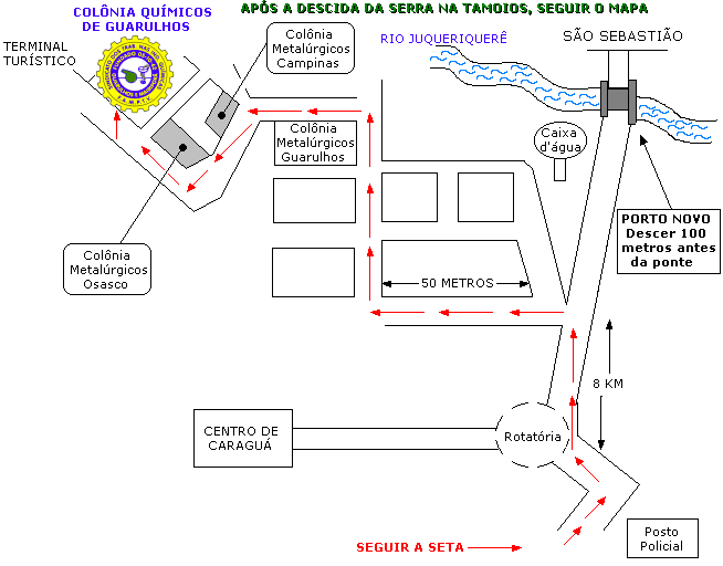 Mapa para a Col�nia de F�rias