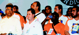 Silvan no plen&aacute;rio, durante a apresenta&ccedil;&atilde;o da chapa, eleita em seguida.