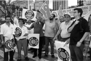 Manifesta��o de 17 de mar�o pela jornada de 40 horas organizada pela For�a Sindical e CUT